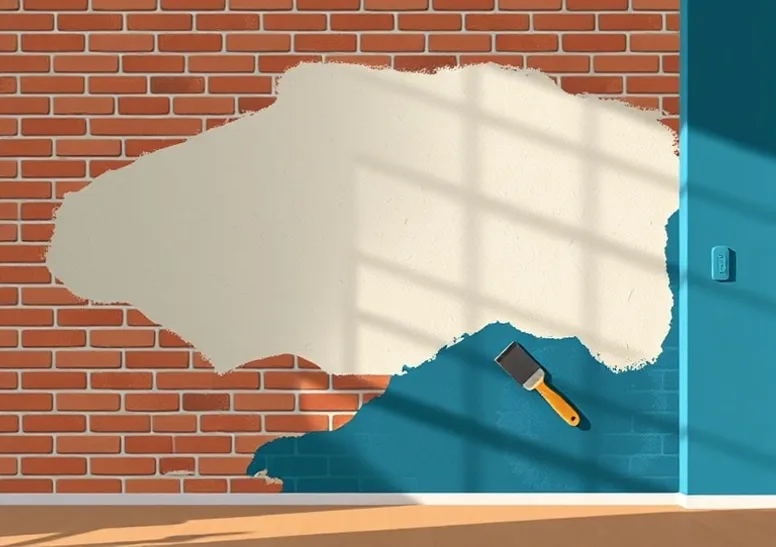 Application d'un enduit décoratif à la lisseuse sur un mur
